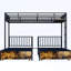Triple lit superposé pour 3 en métal noir, séparé en lits simples, stable et antirouille, réduction du bruit, décor de chambre à coucher moderne, pas de sommier, étapes d'assemblage simples disponibles, finition détachable, réduit,