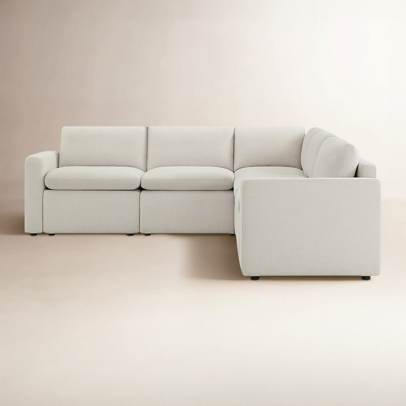 Lana 5 - Piece Upholstered Power Reclining Modular Sectional, Beige Linen