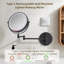 Miroir de maquillage mural rechargeable avec lumières, grossissement 1 / 10X, rotation à 360 ° et bras pliable pour une meilleure visibilité et commodité-1473582465