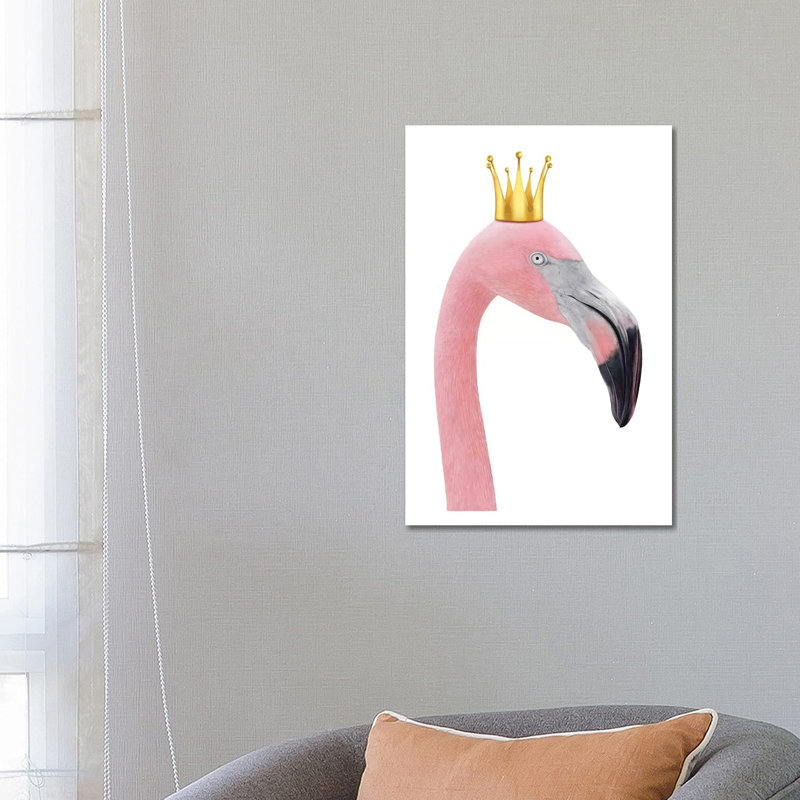 Queen Flamingo by Valeriya Korenkova - Wrapped Canvas Gallery-Wrapped Canvas Giclée, 66.04cm H x 45.72cm W