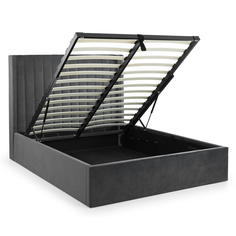 Upholstered Ottoman Storage Bed with Mattress, Kingsize (5')