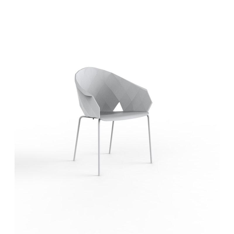 Vases Stacking Patio Dining Chair, White