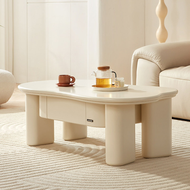 Table de bout crème avec rangement Cloud
