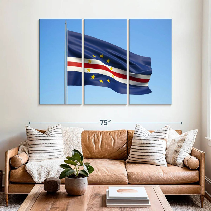 Ciel bleu, drapeau du Cap-Vert, H 14 po x l 23 po