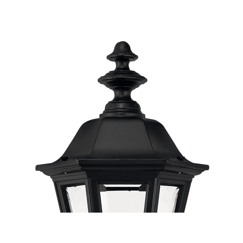 Black Beveled Glass Outdoor Wall Lantern