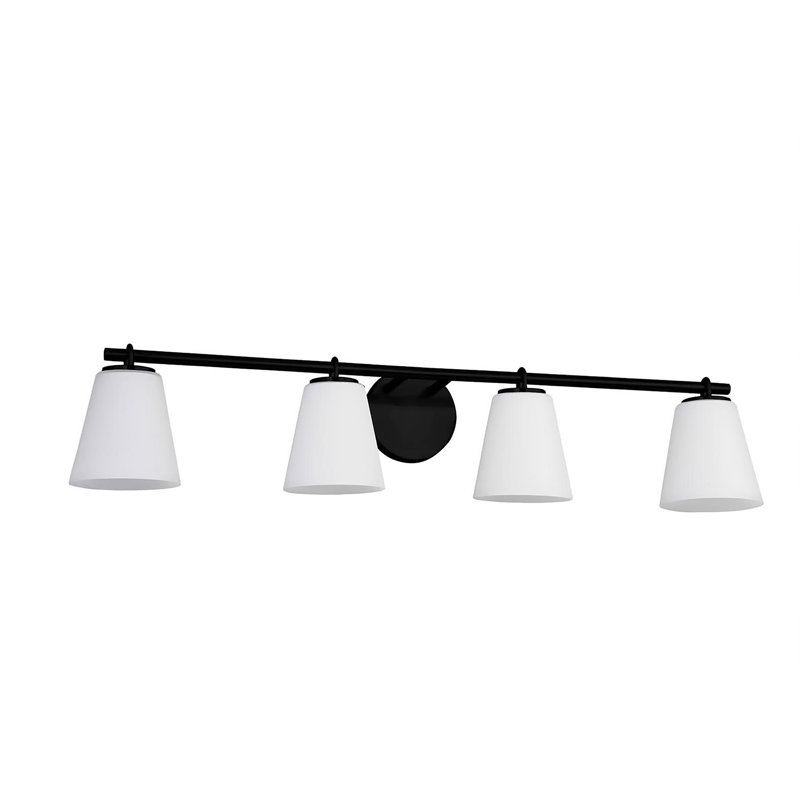 4 - Light Dimmable Vanity Light, Matte Black