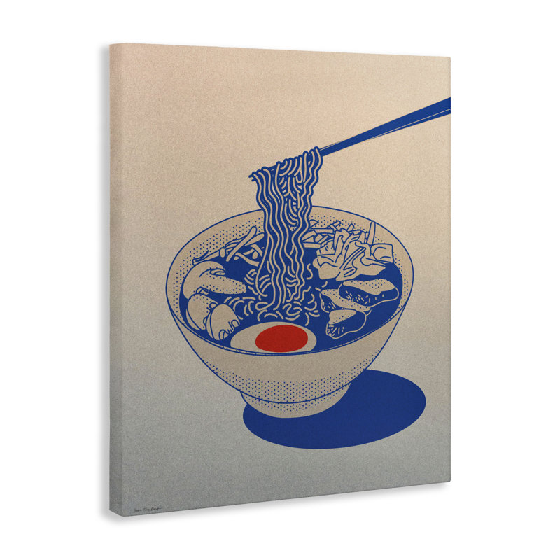 Toile Ramen Noodle Bowl Gradient, design par Seven Trees Design, H 30 po x l 24 po