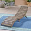 LAHAINA WOOD FOLDABLE CHAISE LOUNGE - GREY