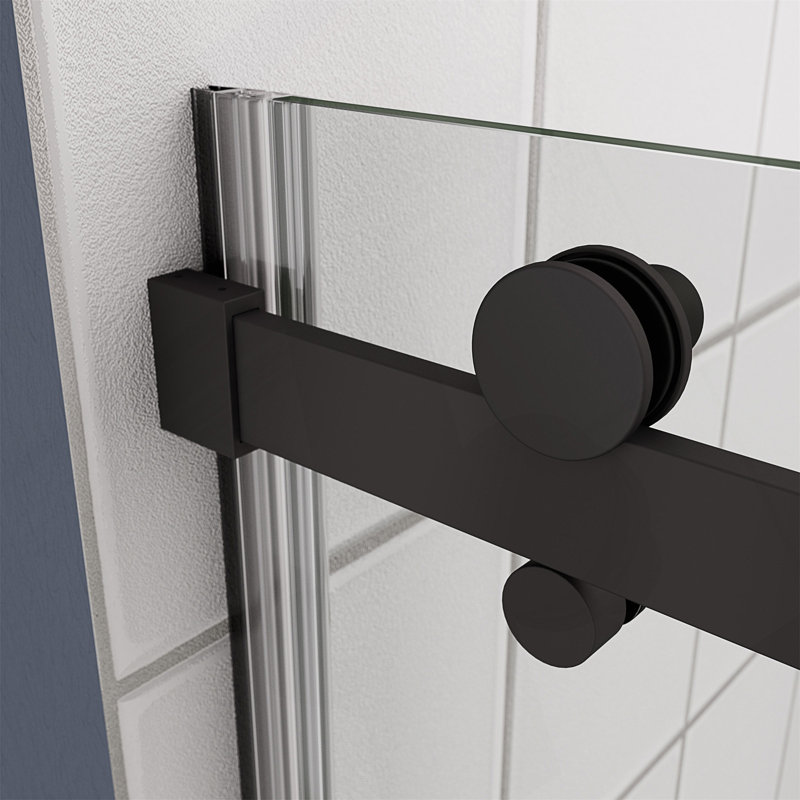 Porte de douche en verre, Noir mat