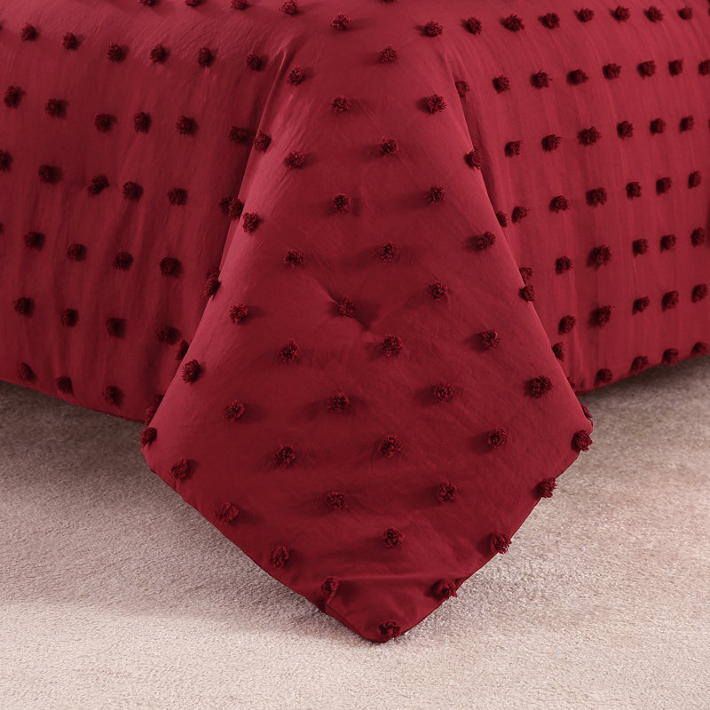 Ring Stitch Comforter, Burgundy, Twin Comforter + 1 Standard  Sham