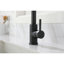 Robinet de cuisine extractible en noir mat, acier inoxydable, bec rotatif à 360 °, poignée simple pour un débit d'eau simple et un contrôle de la température en acier noir, rotation facile