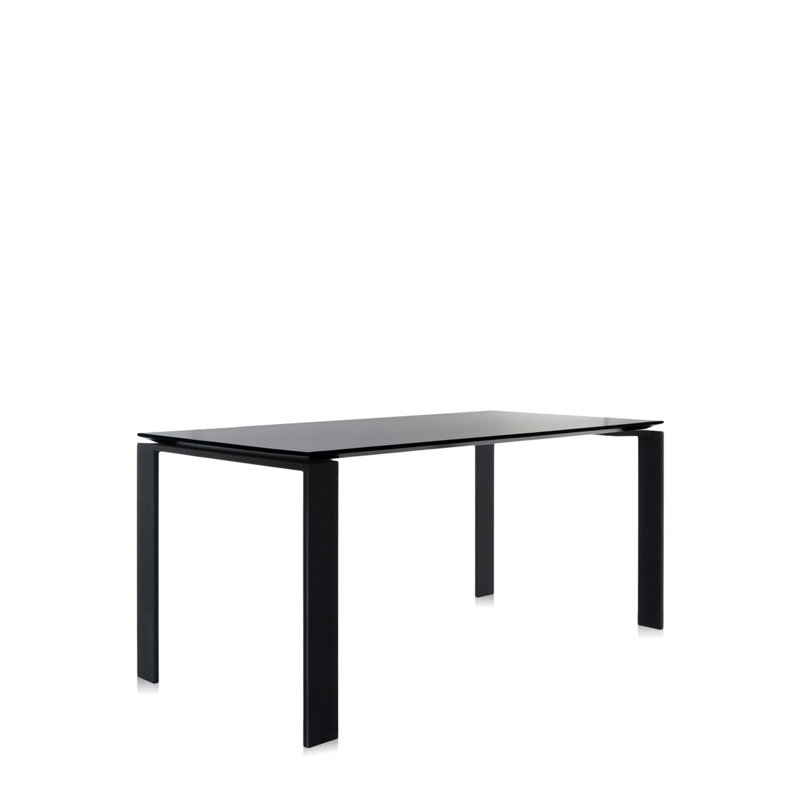 Four Dining Table, 28" H x 62" W x 31" D, Black