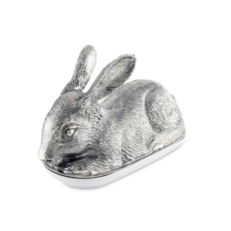 Morning Hunt Pewter Butter Dish