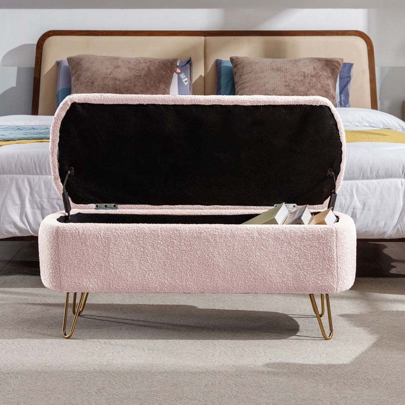 Banc rembourré en fausse fourrure