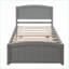Lit plateforme simple en bois de pin massif avec lit gigogne, sans sommier, gris pour chambre à coucher / chambre d'amis-336830037