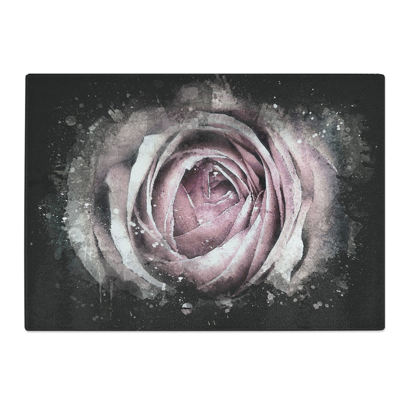 Tempered Glass a Pale Rose Paint Splash Chopping Board, 20 cm x 28.5 cm