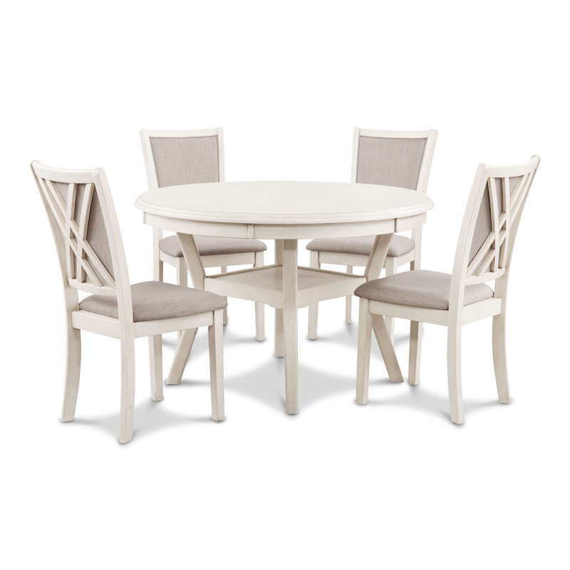 Arnott 5 - Piece Wood Dining Set, Beige/Brown, 30"H x 47.25"L x 47.25"W