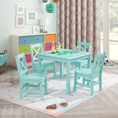 Buckley Kids 5 Piece Solid Wood Play Or Activity Table and Chair Set