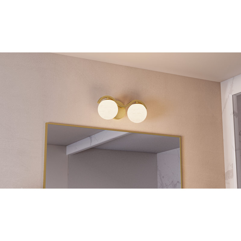 Alcantar 2-Light Aged Brass Bath Light
