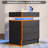 Night Stand With Charging Station, Modern Black Nightstand With Led Light And 3 Drawers, Bedside Tables/end Table For Bedroom