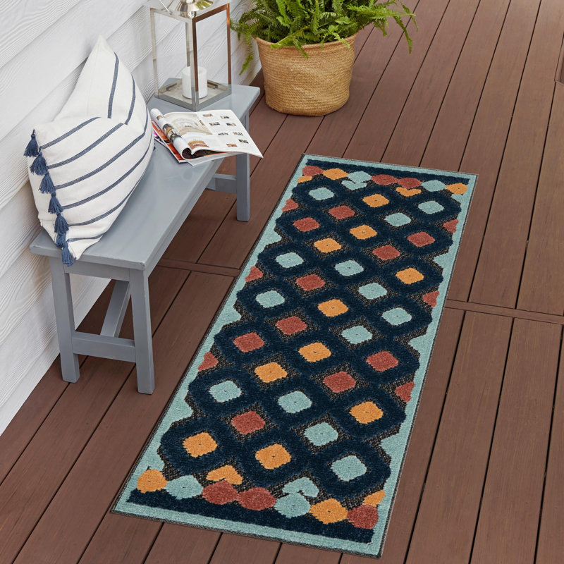Tapis d'extérieur Haynie gris anthracite, Tapis de couloir 2 pi x 8 pi
