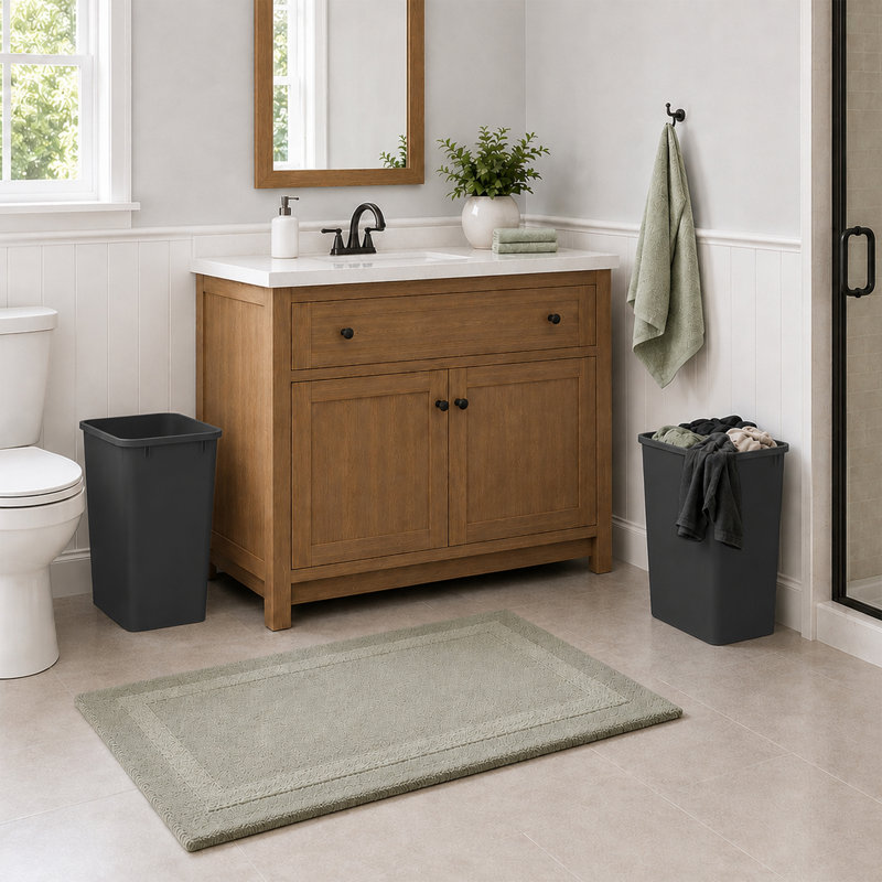 Poubelle pour poubelle pour cuisine, bureau et salle de bain, Ensemble de 2 pièces, Noir