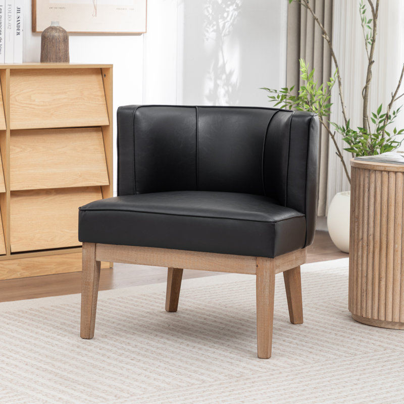 Karoll Upholstered Barrel Chair, Dark Gray