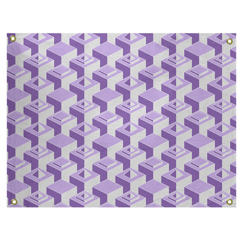 Jordao Polyester Tapestry, 26" H x 36" W, Purple/Gray