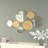 Modern Metal Wall Mirror with Overlapping Circular Design, Textured Iron and Glass Decorative Accent   