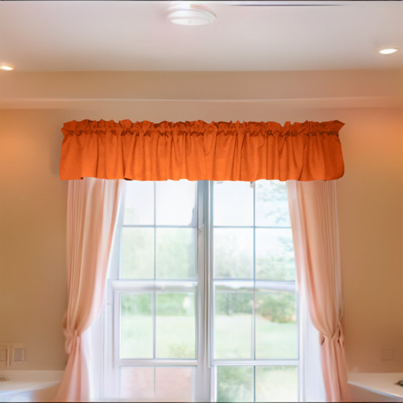 Cantonnière sur mesure l 58 po Pastorella, Orange, L 58 po x L 18 po