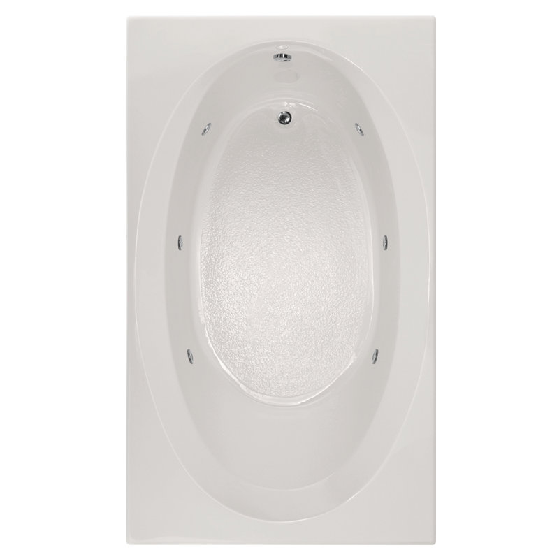 Builder 7242 72'' x 42'' Whirlpool Acrylic Bathtub, Biscuit