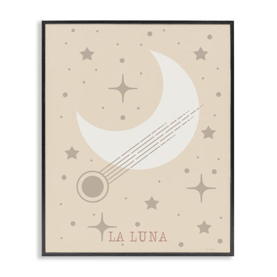 Minimal Moon with Stars Framed Giclee, design by Daniela Santiago