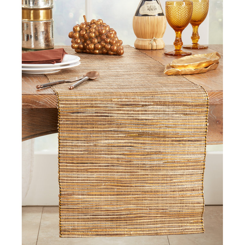 Chemin de table Bevis, 54 po x 14 po, Doré