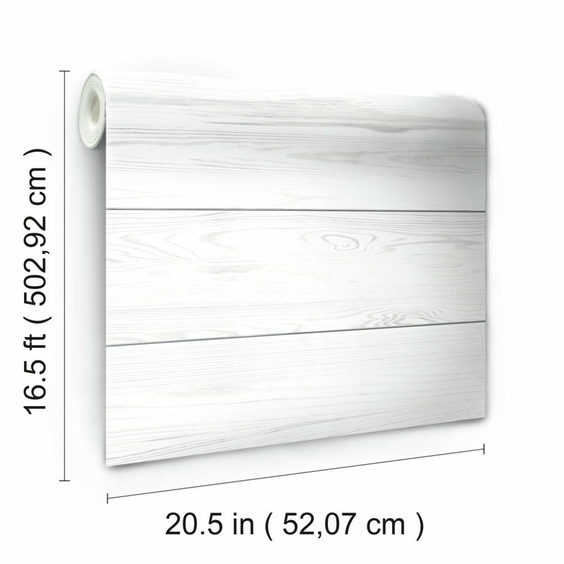 Rouleau de papier peint adhésif L 16,5 pi x l 20,5 po Akeera, Blanc