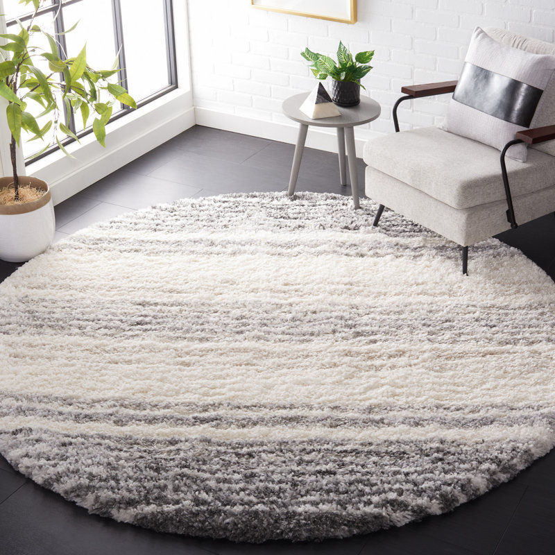 Tapis ivoire / gris Fontana 832, Rond 6 pi 7 po