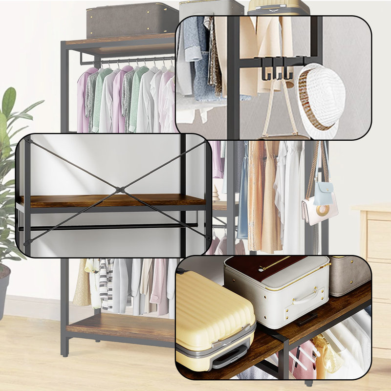 Versatile Multi-Functional Clothes Rack For Bedroom, Hallway, And More - Perfect For Hanging Clothes, Bags, And Towels