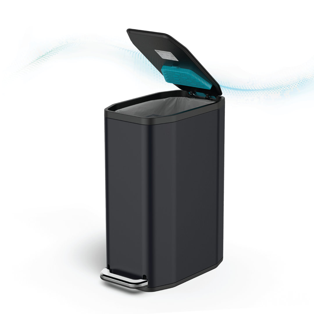 13 Gallon Stainless Steel Slim Kitchen Trash Can with CleanAura Home Zone Living 