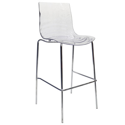 Astor Modern Plastic Counter Bar Stool with Chrome Base & Footrest
