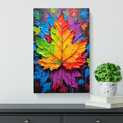 Leaf Pop Art No.4 - Wrapped Canvas