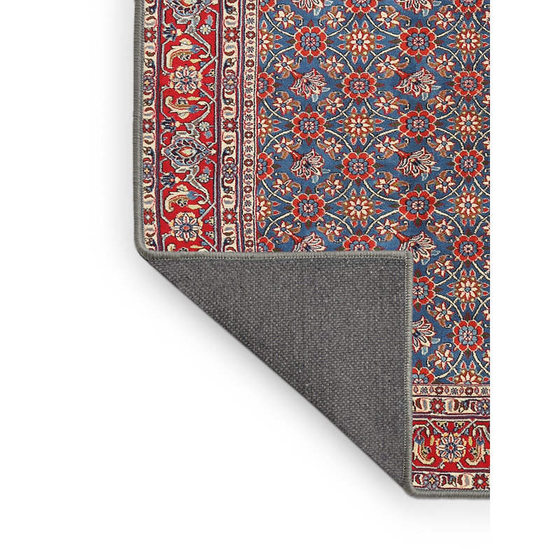 Rouge du Sud-Ouest Shamima/Tapis décoratif bleu, Rectangle 8 pi x 10 pi