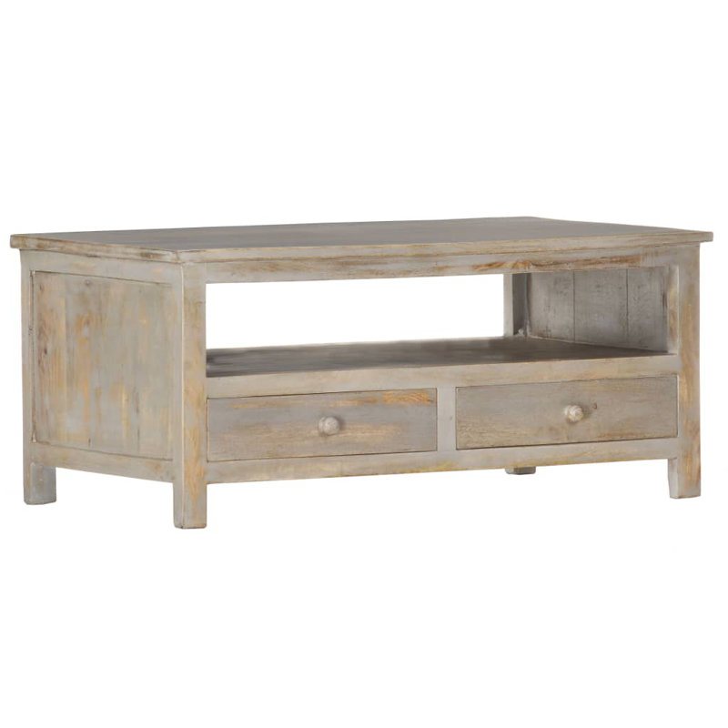 Tuttle Solid Wood Drum Coffee Table with Storage