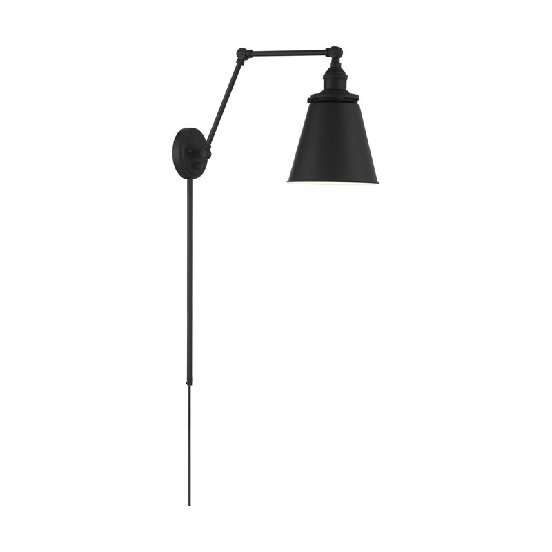 Bras oscillant 1 lumière Senaida, Noir mat