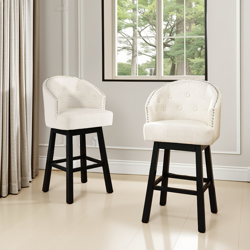 2 tabourets de bar pivotants à 360 degrés, Beige