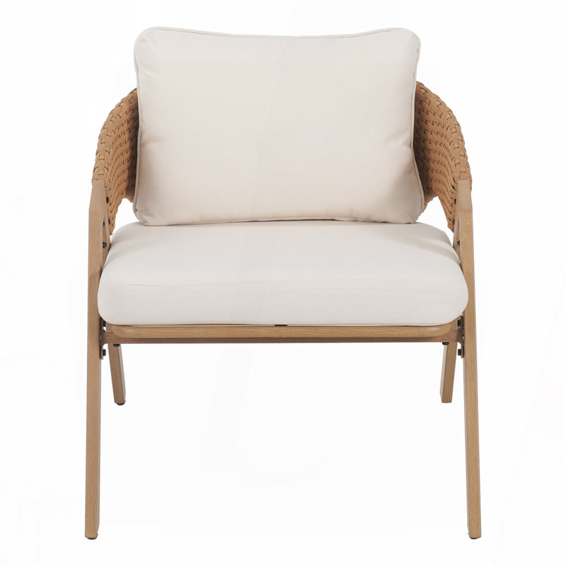 Chaise de patio avec coussins, Blanc