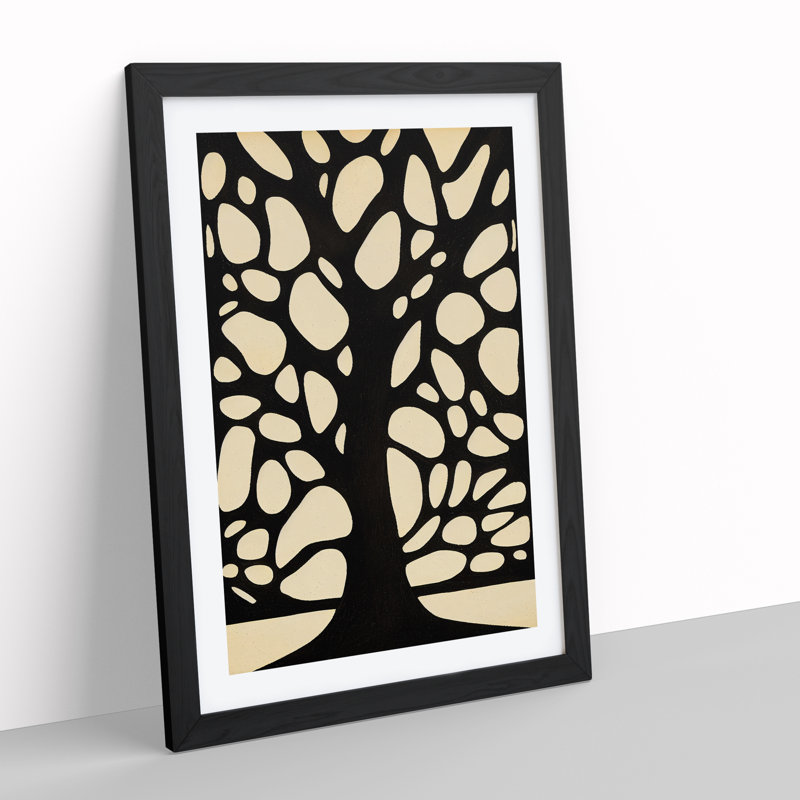 Silhouette Of A Tree No.4 - Single Picture Frame Print, Black Framed, 64cm H x 46cm W x 2cm D