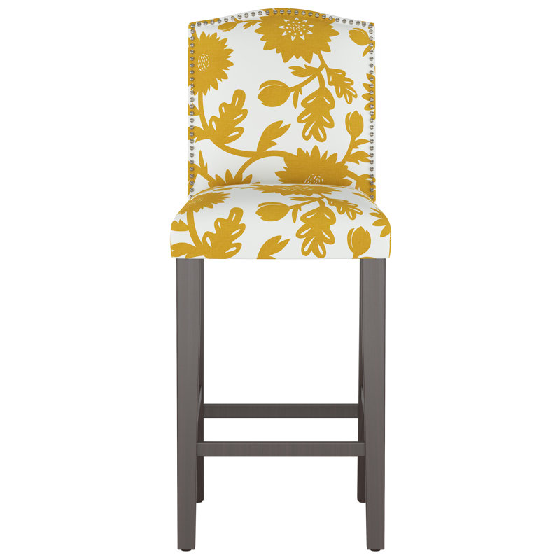 Tabouret de bar et de comptoir Delbreco, Tabouret de bar (siège d'une hauteur de 31 po), Or gardénia, Or gardénia