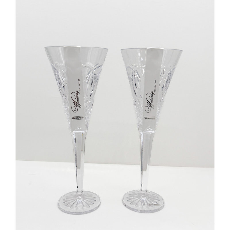 Waterford Bridal 1058259 Wedding Toasting Flute, 7oz, Refrigerator Safe, Clear, 2 Pack