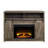 Tobias Rustic Oak Finish Fireplace with Shelf Storage