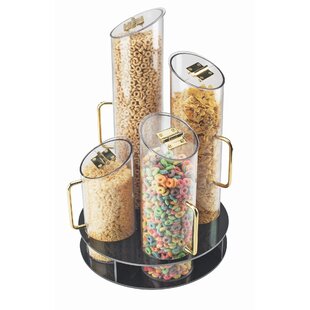 Mainstays Small Cereal Dispenser, 16 Cups - Clear Plastic, Gray Lid