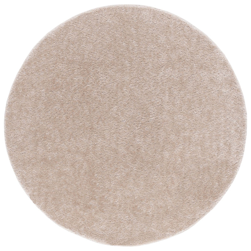 Nicole Tahoe Shag Performance Solid Color Rug, Round 6'7"